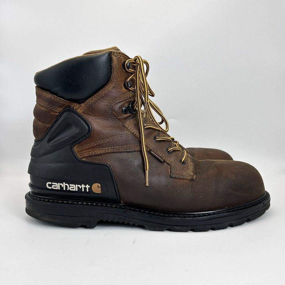 Carhartt Heritage Waterproof 6” Steel Toe Work Boots Mens Sz 12 M Brown CMW6220
